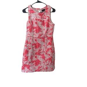 J.‎ Crew Sun Faded Tropical Sheath Dress Size 10 Cotton Textured Knit Preppy